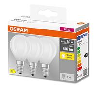 OSRAM Lámpara de filamento de estrella, E14 base, vidrio esmerilado ,Blanco cálido (2700K), 806 Lumen, sustituto de 60W-iluminante 3-paquete