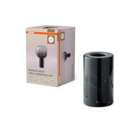 OSRAM Lámpara de Mesa Decor Base de Mármol, Mármol Negro, Versión E27, Regulable, Interruptor, Cable Textil, 80mm