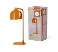 OSRAM Lámpara de mesa DECOR Corolle, Metal Naranja Vidrio, Versión G9, Cable textil, Estilo retro