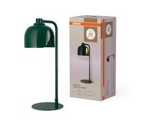 OSRAM Lámpara de mesa DECOR Corolle, Metal Verde & Vidrio, Versión G9, Cable textil, Diseño retro