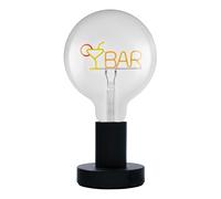 OSRAM Lámpara de mesa LED 1906 Letter, letras de barra, neón, 1,2 W, E27, negro, blanco cálido, cable textil