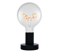 OSRAM Lámpara de mesa LED 1906 Letter Love, neón, 1,2 W, E27, negro, blanco extra cálido, cable textil