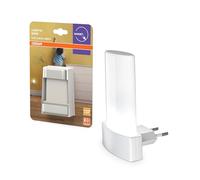 OSRAM Lámpara de noche con enchufe, sensor de luz diurna, blanco cálido 3000K, 0,28 W, blanco, clase de protección IP20, para habitaciones infantiles y zonas de estar