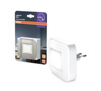 OSRAM Lámpara de noche con función de inclinación, sensor de luz diurna, 3000K, 3lm, 0,2W, plug-and-play, blanca, para habitaciones infantiles y zonas de estar