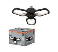 OSRAM Highbay Blade Deckenlampe in Schwarz, Aluminium, mit verstellbaren Lichtflügeln, bietet 60 W bzw. 6500 lm in Neutralweiß mit 4000 K, E27 Schraubgewinde, 337.5 mm Durchmesser, IP20