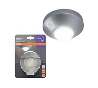 OSRAM Lámpara de techo NIGHTLUX, plata, con sensor de movimiento y luz, funcionamiento con pilas, IP20, 105 lm, 4000K, fácil instalación y carcasa robusta.