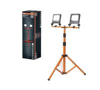 OSRAM Lámpara de trabajo LED Trípode 2x30W 840, 4000K blanco frío, 5400 lm, IP65, altura ajustable 1,8 m, 360°