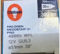 OSRAM Lámpara Halógena Decostar 51 PRO 12V 20W GU5,3 48860 36°