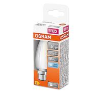 OSRAM Lámpara LED B40 de LED Star B40 de para la base B22D, forma de vela, vidrio mate, 470 lúmenes, blanco frío (4000k), reemplazo de bombillas convencionales de 40W, no Dimmable, 1 paquete de 1