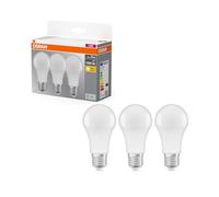 OSRAM Lámpara LED Base bombilla forma A75 10W mate E27 clásica | LED Base Classic A 75, LED Lamps, blanco, 60 mm dia, 10000 h, Paquete de 3