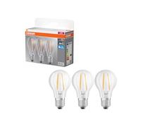 OSRAM Lámpara LED Base clásica Forma de bombilla E27 transparente 6500K blanco frío, LED de filamento, reemplazo para lámpara incandescente, IP20, sin mercurio, resistente a golpes, 15000 h