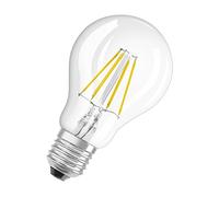 Osram Lámpara LED Base Classic A, en forma de bombilla con casquillo E27, no regulable, reemplaza 40 vatios, estilo filamento transparente, blanco cálido - 2700 Kelvin, paquete de 2