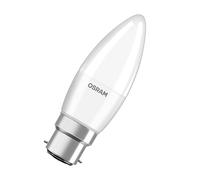 OSRAM Lámpara LED base CLASSIC B 40 FR con casquillo B22d, forma de mini vela, paquete triple, 4.9W, 470lm, 2700K, luz blanca cálida, baja emisión de calor, optimo consumo de energía, larga vida