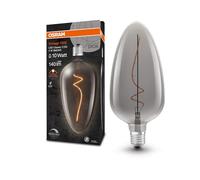 OSRAM Lámpara LED de 1906 Vintage 1906 con tinte de humo, 4W, 140 lm, diseño ligeramente en forma de huevo con 125 mm de diámetro y enchufe E27, color de luz blanca cálida, filamento de fuego negativo