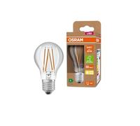 OSRAM Lámpara LED de ahorro de energía, bombilla de filamento de vidrio, E27, blanco cálido (3000K), 4 vatios, sustituye a la bombilla de 60W, altamente eficiente y de ahorro de energía, paquete de 6