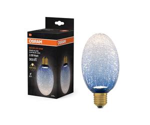 OSRAM Lámpara LED de cristal DECOR FLAT Crackle Long Blue E27