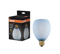 OSRAM Lámpara LED DECOR FLAT de cristal coloreado ovalada azul E27