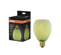 OSRAM Lámpara LED DECOR FLAT de cristal coloreado ovalada verde E27