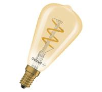OSRAM Lámpara LED Edison Vintage 1906 Spiral ST48, 2,8 W, E14, dorada, cable en espiral, aspecto vintage, adecuada para luces abiertas, vitrinas, lámparas de mesa, salones.