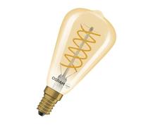OSRAM Lámpara LED Edison Vintage 1906 Spiral ST48, 4,8 W, E14, dorada, cable espiral, lámpara de lectura, iluminación de pared, interior retro, salón, lámpara de diseño.