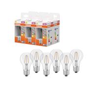 OSRAM Lámpara LED forma de estrella, filamento A15, 2700 K blanco cálido, 1 W, E27, transparente, 136 lm, 15.000 h, para luminarias pequeñas, iluminación general,6-Pack