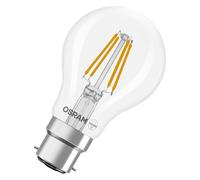 OSRAM Lámpara LED forma de estrella, filamento A40, 2700 K blanco cálido, 3,4 W, B22d, transparente, 470 lm, 15.000 h, para lámparas de techo y de pie, decorativa