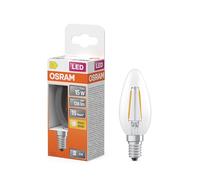 OSRAM Lámpara LED forma de vela estrella, filamento B15, 2700 K blanco cálido, 1 W, E14, transparente, 136 lm, 15.000 h, para luminarias pequeñas, luminarias decorativas