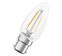 OSRAM Lámpara LED forma de vela estrella, filamento B25, 2700 K blanco cálido, 1,8 W, B22d, transparente, 250 lm, 15.000 h, para lámparas de mesa, luminarias decorativas