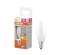 OSRAM Lámpara LED forma de vela estrella, filamento B25, 2700 K blanco cálido, 1,8 W, E14, mate, 250 lm, 15.000 h, para lámparas de araña, luminarias decorativas, antideslumbrante.
