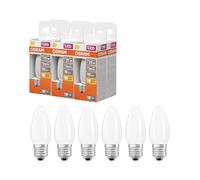 OSRAM Lámpara LED forma de vela estrella, filamento B25, 2700 K blanco cálido, 1,8 W, E27, mate, 250 lm, 15.000 h, para lámparas de mesa, luminarias decorativas,6-Pack