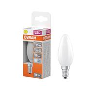 OSRAM Lámpara LED forma de vela estrella, filamento B25, 4000 K blanco frío, 1,8 W, E14, mate, 250 lm, 15.000 h, para lugares de trabajo, lámparas de araña, antideslumbrante.