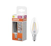 OSRAM Lámpara LED forma de vela estrella, filamento B25, 4000 K blanco frío, 1,8 W, E14, transparente, 250 lm, 15.000 h, para lugares de trabajo, lámparas de araña