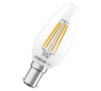 OSRAM Lámpara LED forma de vela estrella, filamento B40, 2700 K blanco cálido, 3,4 W, B15d, transparente, 470 lm, 15.000 h, para lámparas de araña, luminarias decorativas,6-Pack