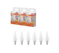 OSRAM Lámpara LED forma de vela estrella, filamento B40, 2700 K blanco cálido, 3,4 W, E14, mate, 470 lm, 15.000 h, para lámparas de araña, luminarias decorativas,3-Pack