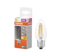 OSRAM Lámpara LED forma de vela estrella, filamento B40, 2700 K blanco cálido, 3,4 W, E27, transparente, 470 lm, 15.000 h, para lámparas de araña, luminarias decorativas