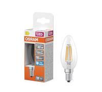 OSRAM Lámpara LED forma de vela estrella, filamento B40, 6500 K luz diurna blanca fría, 3,4 W, E14, transparente, 470 lm, 15.000 h, para lámparas de araña, lugares de trabajo