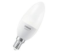 OSRAM Lámpara LED inteligente B40 forma de vela E14, 4,9 W ZigBee 3.0, blanco ajustable 2700-6500 K, regulable, control mediante aplicación, Alexa