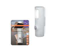 OSRAM Lámpara LED nocturna Torch con detector de movimiento, color blanco, función de linterna 2 en 1, sensor de luz, funciona con pilas, resistente a salpicaduras IP54