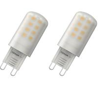 OSRAM Lámpara LED PIN con base de clavija G9 3,2 W 320 lm 2700 K regulable GlowDim, reemplazo halógeno para iluminación de acento, larga duración 25 000 h, alta reproducción cromática (Paquete de 2)