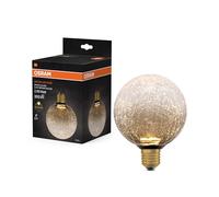 OSRAM Lámpara LED plana de cristal DECOR, redonda, marrón, craquelada, E27