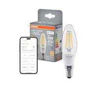 OSRAM Lámpara LED SMART+ B40 4W E14 vela transparente blanco cálido | SMART+ MATTER Filament Dimmable Classic, LED Lamps, Claro, 35 mm dia, 15000 h, Paquete de 1