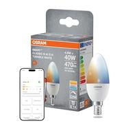 OSRAM Lámpara LED SMART+ B40, forma de vela E14, Tunable White, controlable mediante aplicación y voz, regulable, compatible con Matter, blanco cálido a frío