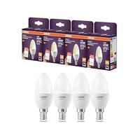 OSRAM Lámpara LED SMART B40 forma vela E14, 4,9 W ZigBee 3.0, regulable 2700 K blanco cálido, control mediante app, Alexa, Smart Home,4-Pack