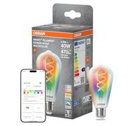 OSRAM Lámpara LED SMART+ Filamento Edison 40 E27, RGBW, compatible con Matter, conexión WiFi, control por app y voz, 4,8W, multicolor, regulable