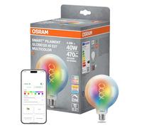 OSRAM Lámpara LED SMART+ Globo 125 Filamento E27, RGBW, compatible con Matter, WiFi, controlable mediante aplicación y asistente de voz, multicolor, regulable