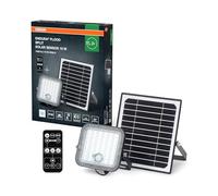 Osram Lámpara LED solar exterior Endura para exteriores con luz de inundación y panel solar, cable de 5 m, con mando a distancia y sensor de movimiento PIR, 10 W, 1400 lm, 840, 4000 K, eficiencia