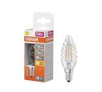 OSRAM Lámpara LED Star Candle Spiral BW25 Filamento, 2700 K blanco cálido, 1,8 W, E14, transparente, 250 lm, 15.000 h, para lámparas de araña, aspecto vintage