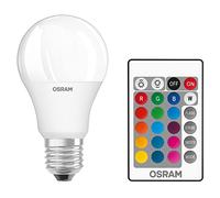 Osram Lámpara LED Star + Classic A RGBW, forma de bombilla con casquillo E27, regulable y control de color mediante control remoto, reemplaza 60 vatios, blanco cálido - 2700 Kelvin, paquete de 1