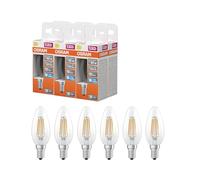 OSRAM Lámpara LED Star Classic, filamento de vela, 3,4 W, transparente, E14