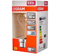 OSRAM Lámpara LED Star de filamento claro, casquillo B22d, blanco frío (4000K), forma de bombilla, juego de recambio para bombillas convencionales de 40W, paquete de 6